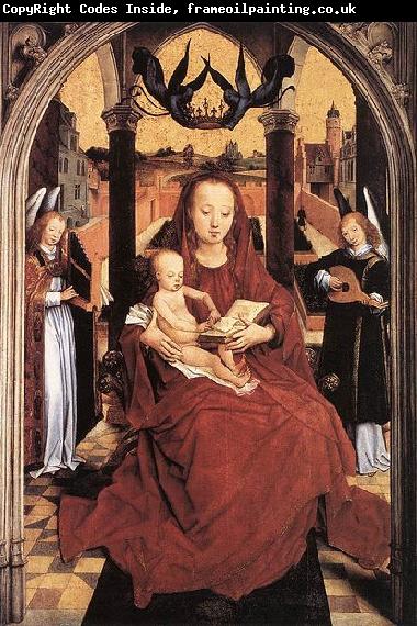 Hans Memling Virgin and Child Enthroned with two Musical Angels